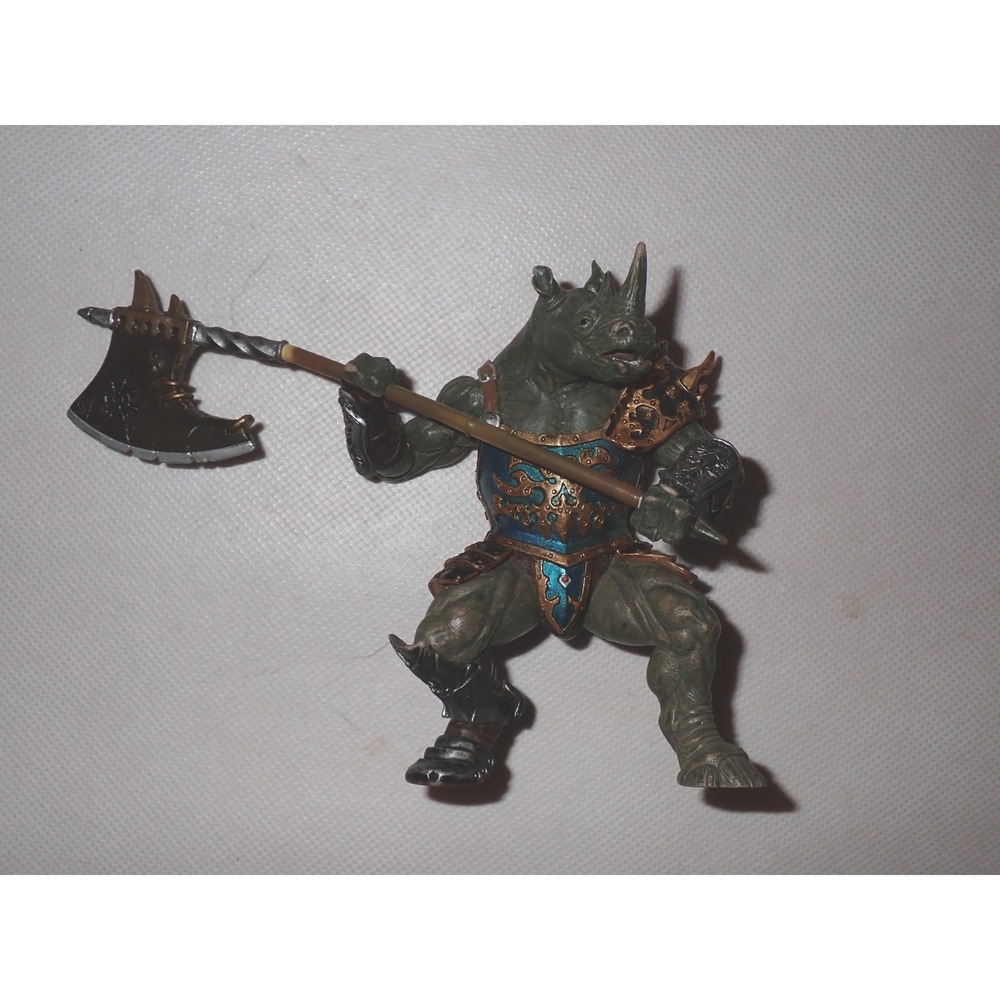 Papo Rhino Mutant Knight Warrior Action Figure with Battle Axe 2007